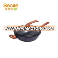 32cm Deep Ceramic Marble Coating Round Frying Pan